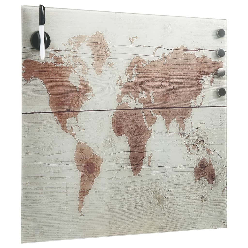 Wall Mounted Magnetic Board Glass 60x60 cm